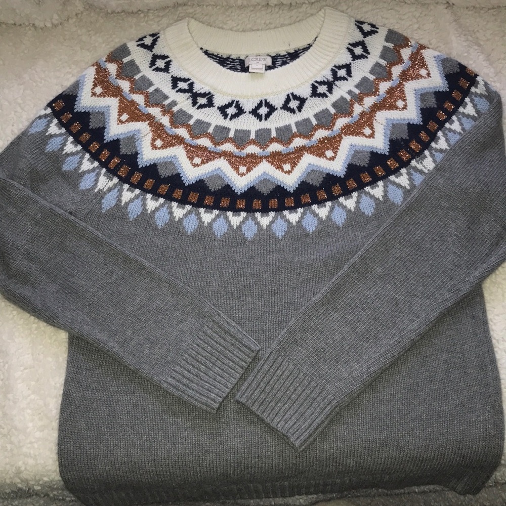 Beautiful J Crew sweater with copper accent